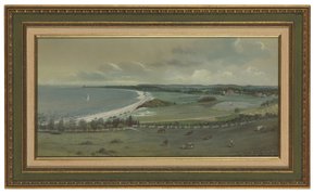 Kilátás a Lentóra, régi mezők (akvarell és gouache papíron) alkotó: Edward Lange