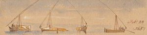 Hajók (Dahabeah-k); február 28. [1867] (565) alkotó: Edward Lear