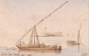 Hajók a Níluson alkotó: Edward Lear