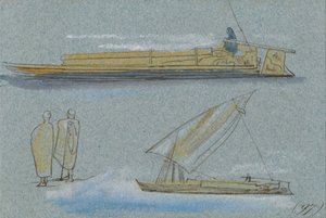 Hajók a Níluson alkotó: Edward Lear