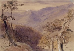 Carrara, 1861 (toll, ceruza, tinta és WC papíron) alkotó: Edward Lear
