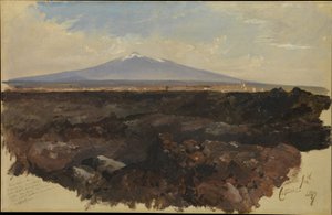 Catania és az Etna-hegy alkotó: Edward Lear