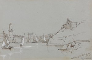 A marseille-i kikötő bejárata alkotó: Edward Lear