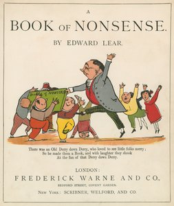 Az „A Book of Nonsense” első borítója, Frederick Warne and Co., London, 1875 körül alkotó: Edward Lear