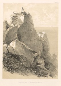 Illusztrált kirándulás Olaszországban vol. II: Ókori falak, Monte Circello, 1846. alkotó: Edward Lear