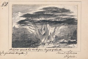 Illusztráció Tennyson "A kertész lánya" című művéhez. Libanon-hegy, Szíria - `Egy cédrus terítette sötétzöld árnyékrétegeit