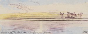 Gezir Shendowiel közelében; naplemente, 1867. január 10., 17:22 (121) alkotó: Edward Lear