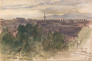 Szaloniki, a szobám ablakából, 1848. szept. 11., naplemente után alkotó: Edward Lear