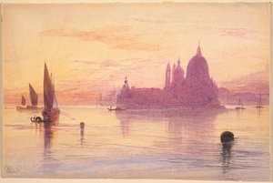 Santa Maria della Salute, Velence, naplementekor alkotó: Edward Lear