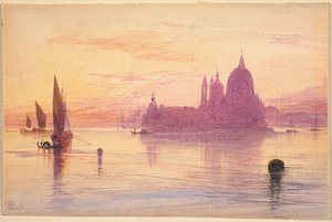 Santa Maria della Salute, Velence, naplementekor alkotó: Edward Lear