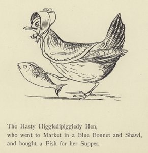 A sietős Higgledipiggledy tyúk alkotó: Edward Lear