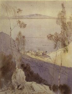 Esphigmenou kolostor (akvarell) alkotó: Edward Lear