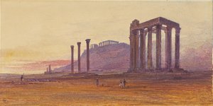 Az Olümpiai Zeusz-templom, Görögország alkotó: Edward Lear