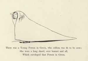Volt egy fiatalember a Zöldben, akit ritkán lehetett látni. alkotó: Edward Lear