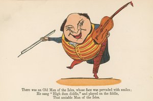 Volt egy sziget öregembere, akinek az arcát mosolyok hatják át az „A Book of Nonsense”-ből, amelyet Frederick Warne and Co. adott ki, London, 1875 körül. alkotó: Edward Lear