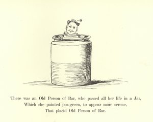 Volt egy öreg bari ember, aki egész életét egy korsóban töltötte. alkotó: Edward Lear