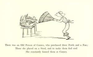 Volt egy régi cannes-i ember, aki vásárolt három baromfit és egy rajongót alkotó: Edward Lear