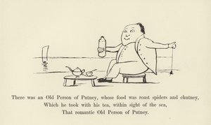Volt egy öreg ember Putneyban, akinek sült pók és chutney volt az étele alkotó: Edward Lear