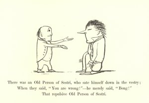 Sestriben volt egy öreg ember, aki leült a sekrestyébe alkotó: Edward Lear