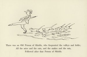 Volt egy Pajzsok Öreg Személye, aki gyakran járta a völgyeket és a mezőket alkotó: Edward Lear