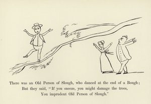 Volt Slough öregembere, aki egy ág végén táncolt alkotó: Edward Lear
