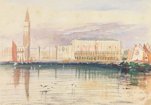 Velence, a Dózse-palota alkotó: Edward Lear