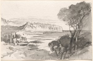 Kilátás a Monacói-öbölre, 18841885. alkotó: Edward Lear