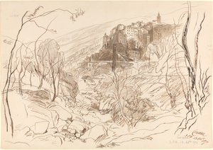 Ceriana látképe, 1870. alkotó: Edward Lear