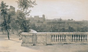 Kilátás Rómában és környékén: Róma a Monte Pincio felől alkotó: Edward Lear