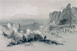 Kilátás Rómában és környékén: kilátás az Olevanóra alkotó: Edward Lear