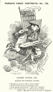 Punch rajzfilm: Alfred Austin angol költő és a National Review szerkesztője (metszet) alkotó: Edward Linley (after) Sambourne