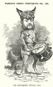 Punch rajzfilm: Henry Drummond Wolff, angol konzervatív politikus (metszet) alkotó: Edward Linley (after) Sambourne