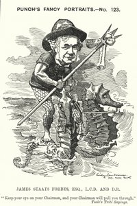 Punch Cartoon: James Stats Forbes, skót vasúti mérnök és adminisztrátor (metszet) alkotó: Edward Linley (after) Sambourne