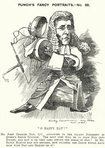 Punch rajzfilm: John Charles Day, angol ügyvéd és bíró (metszet) alkotó: Edward Linley (after) Sambourne