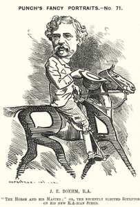Punch rajzfilm: Joseph Edgar Boehm, angol szobrász (metszet) alkotó: Edward Linley (after) Sambourne