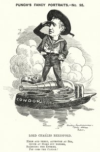 Punch rajzfilm: Lord Charles Beresford, angol-ír admirális és konzervatív politikus (metszet) alkotó: Edward Linley (after) Sambourne