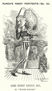 Punch rajzfilm: Lord Henry Lennox, angol konzervatív politikus (metszet) alkotó: Edward Linley (after) Sambourne