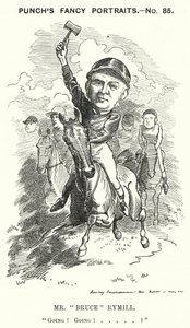 Punch rajzfilm: Mr "Bruce" Rymill (metszet) alkotó: Edward Linley (after) Sambourne