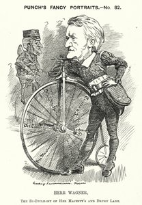 Punch rajzfilm: Richard Wagner, német zeneszerző (metszet) alkotó: Edward Linley (after) Sambourne