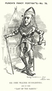 Punch rajzfilm: Sir John Walter Huddleston, angol ügyvéd és bíró (metszet) alkotó: Edward Linley (after) Sambourne