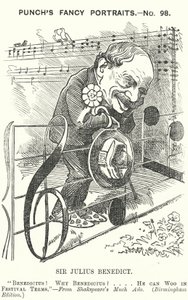 Punch rajzfilm: Sir Julius Benedict, német származású zeneszerző és karmester (metszet) alkotó: Edward Linley (after) Sambourne