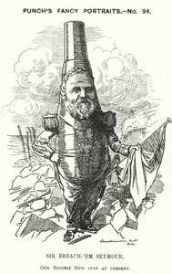 Punch rajzfilm: Sir Michael Seymour, brit admirális (metszet)