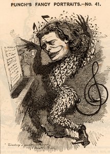""Anton Rubinstein (1829-1894) orosz zongoraművész, zeneszerző és karmester, a Szentpétervári Konzervatórium alapítója. Az 1881-es londoni koncertszezonban körülbelül 10 000 fontot keresett. Egyik kompozíciója a "Démon" (1875) című opera volt. Edwa rajzfil