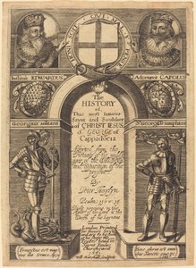 Frontkép Peter Heylyn "Kappadókia Szent György története" című művéhez alkotó: Edward Marshall