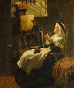 Marie Antoinette a vádiratot hallgatja a tárgyalása előtti napon, 1859