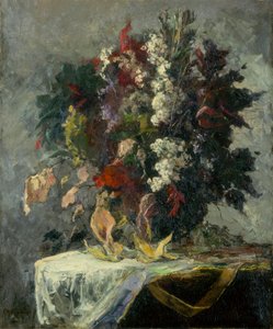Cím nélkül (virágos csendélet) alkotó: Edward Mitchell Bannister