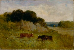 Cím nélkül (tájkép két tehénnel) alkotó: Edward Mitchell Bannister