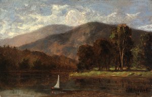 Névtelen vitorlás a folyóban, 1876. alkotó: Edward Mitchell Bannister