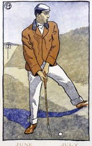 Golfjátékos – Edward Penfield „Golfnaptárában”. alkotó: Edward Penfield