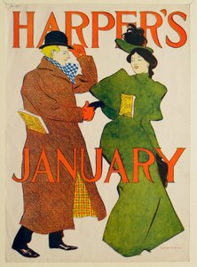 Mann und Frau im grünen Mantel, Januar Harper